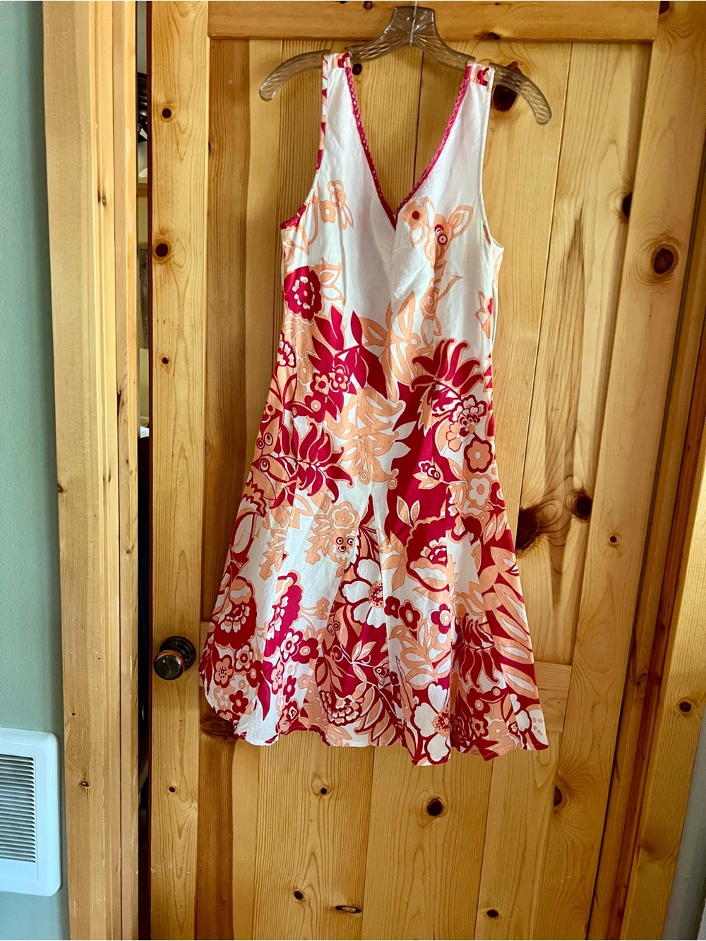 India Boutique White Pink Orange Floral Midi Dress